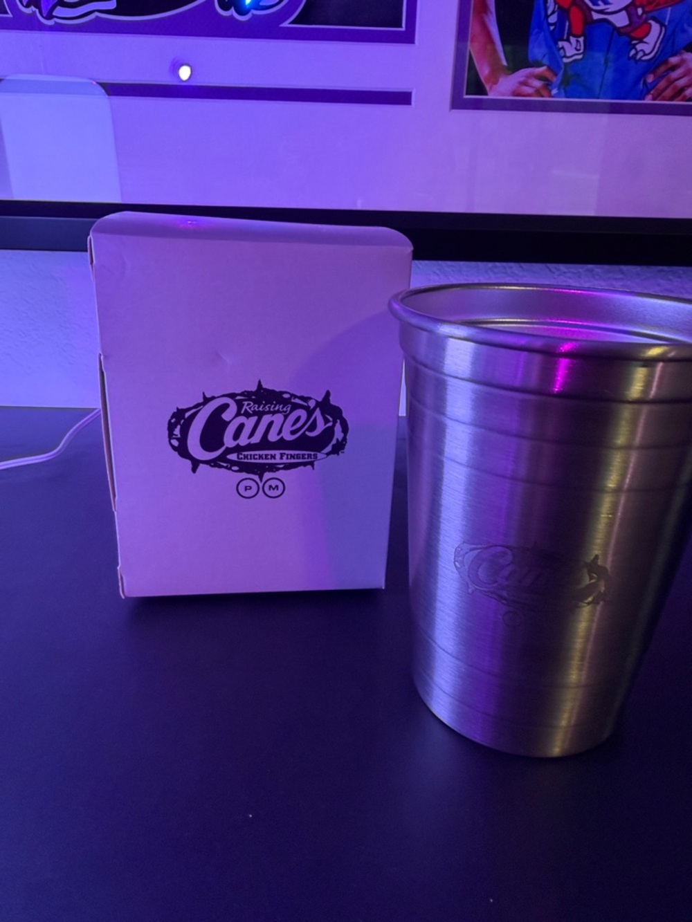 Raising Cane's Branded Stainless Steel Cup - Silver Post Malone Store Special